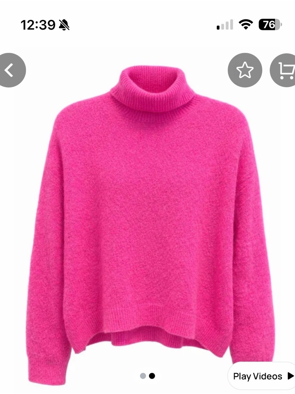 Relaxed Hot Pink Turtleneck Sweater